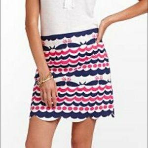 Lilly Pulitzer Whales Tail Lynnie Scalloped Skirt